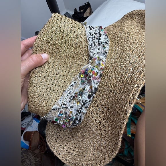 Eugenia Kim Straw Hat with Sequin Ribbon main image 7
